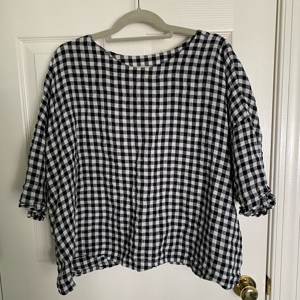 Notperfectlinen NPL old London top lightweight gingham